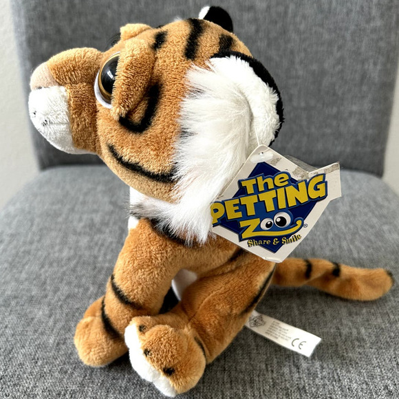The Petting Zoo Plush Tiger Bright Eye Stuffed Animal, 8” - Picture 5 of 5
